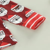 Qtinghua kisgyermek baba fiúk lányok karácsonyi pizsama szett Mikulás nyomtatás Hosszú ujjú felsők nadrág szett piros