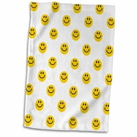 3dRose Yellow Smiley Face pattern-aranyos hagyományos Boldog Smilies - 1960-as évek hippi stílusú mosolygó smileys-törölköző,