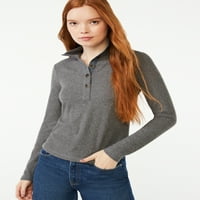 Ingyenes összeszerelés Női Mock Neck Henley Top