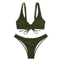 Ruziyoog Bikini Nők Bikini Fürdőruhák Szexi Nők Bikini Szilárd Splicing Kétrészes Fürdőruha Fürdőruha Beachwear Szett