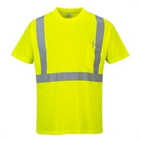 S 5XL nagy láthatóságú zseb póló, sárga-normál