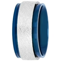 Férfi rozsdamentes acél kék IP fagyasztott befejezés esküvői zenekar - Férfi gyűrű