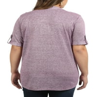 Női plusz rövid ujjú Fau Wrap Top