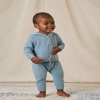 Modern pillanatok: Gerber Baby Boy pulóver kötött kardigán, bodysuit és nadrágos ruhák, 3 darab