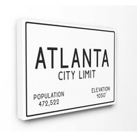 A Stupell Lakberendezési Gyűjtemény Atlanta City Limit Vászon Fal Művészet