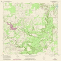 Topo térkép-Club Hollow Texas Quad-USGS-23. 28. - Matt Művészeti Papír