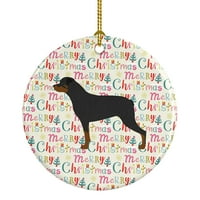 Rottweiler Merry Christmas Kerámia Dísz