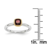 Garnet sterling ezüst aranylemez gyűrűvel