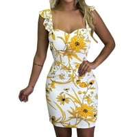 Forma illeszkedő ruha női nyári ruhák ujjatlan virágos nyomtatott ruha Elasztikus derék alkalmi Mini elegáns ruhák