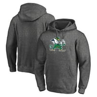 Férfi fanatikusok márkás Heathered szürke Notre Dame Fighting Irish elsődleges Logo pulóver kapucnis