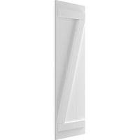 Ekena Millwork 1 8 W 51 H True Fit PVC Három tábla csatlakoztatta a Board-N-Batten redőnyöket W Z-Bar, White