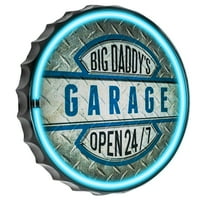 Big Daddy garázs nyitott üveg kupak LED jel