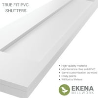 Ekena Millwork 15 W 58 H True Fit PVC San Antonio Mission Style rögzített redőnyök, fekete