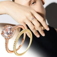Női Gyűrűk Nagy És Kicsi Két Arany Gyűrű Ékszerek Cirkon Mikrokészlet Aranyozott Gyűrű Esküvői Női Gyűrű