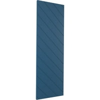 Ekena Millwork 18 W 36 H True Fit PVC átlós slat modern stílusú rögzített redőnyök, Kék Kék