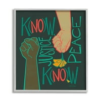 A Stupell Industries ismeri az igazságosságot, ismeri a békét a társadalmi nyilatkozatban, Grey keret, 14, tervezve