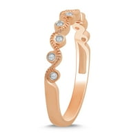 10K rózsa arany gyémánt akcentus hullámhurok -gyűrű