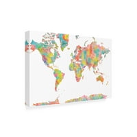 Marlene Watson 'World Map 1' Canvas Art