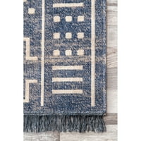 Nuloom Cora törzsi beltéri kültéri akcentes szőnyeg, 3 '5', kék