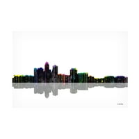 Marlene Watson 'Des Moines Iowa Skyline BW 1' Canvas Art