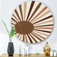 Designart 'Bright Minimalist Shining Terracotta Sun Rays' Modern Circle Metal Wall Art - 23 -as lemez