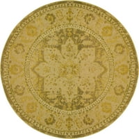 Egyedi Szövőszék Oasis Medici Szőnyeg Bézs Arany 6' 1 Kerek Virágos Bohém Tökéletes Étkező Bejárat Ágyas Szoba Gyerekszoba