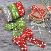 Karácsonyi szalag fehér ötágú csillag tüll DIY Könnyálló anti-fade ajándék csomagolás puha nagy Bowknot készítése Xmas