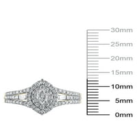 Carat T.W. Brilliance Fine Jewelry Marquise vágott gyémánt eljegyzési gyűrű 10 kt sárga aranyban, 9. méret