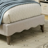 Amerikai bútorok Jillian kortárs szövetplatform -ágy, tele, bézs