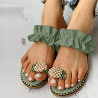 Ichuanyi papucs női Clearance Női Lányok Pearl Flat Bohemian Style alkalmi szandál papucs strand cipő