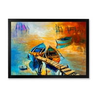 Hajó a tónál estélyi fények alatt V keretes festmény vászon művészeti nyomtatás