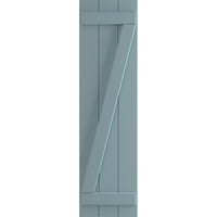 Ekena Millwork 1 8 W 71 H True Fit PVC Három tábla csatlakozott a Board-N-Batten redőnyöknek, békés kék
