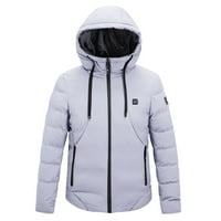 Oucaili fűtött kabát férfiaknak Power Bank téli szabadtéri puha héj elektromos fűtés kabát Világosszürke XL