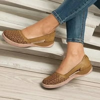 Puntco szandál nőknek Clearanc nő nyári alkalmi szandál alkalmi lapos Egyszínű kiskapu cipő barna 5