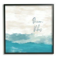 Stupell Industries Ocean Vibes idézi a felhős tengeri absztrakt festménytervezést, 30, Design by Linda Woods