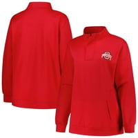 Női profil Scarlet Ohio State Buckeyes molett Gyapjú negyed-Zip kabát