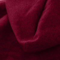 Állandó Kötött Pulóver Női Alkalmi Téli meleg bélelt cipzáras kapucnis pulóver kabát bor 4XL