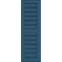 Ekena Millwork 15 W 55 H True Fit PVC Két egyenlő hangos redőny, SoJourn Blue