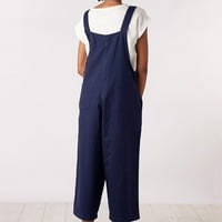 haxmnou női mosott vászon vállpántos farmer overall alkalmi szakadt vászon jumpsuits rompers navy xxl