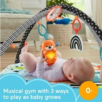 Fisher-3-in-Music Glow and Grow Gym Infant Playmat lámpákkal és cserélhető játékokkal