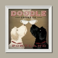 Double Doodle Coffee Company Portland, Ryan Fowler; egy fehér keretes nyomtatás