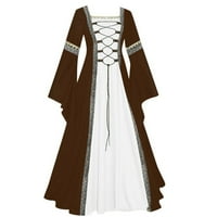 Fanxing nők plusz méretű Retro gótikus reneszánsz ruha paraszti ruha középkori Jelmez Csipke-up Báli ruhák Retro Jelmezek
