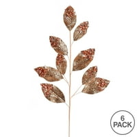 Vickerman 29 Rose Gold Glitter Leaf Mesterséges Karácsonyi Spray. Csomagonként spray-ket tartalmaz