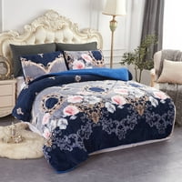 Nehéz meleg sherpa gyapjú ágy takaró és párnahuzat, meleg alternatív vigasztalókészlet queen méret 75 x83