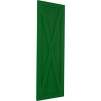 Ekena Millwork 12 W 69 H True Fit PVC Egyetlen X-Board Farmhouse rögzített redőnyök, Viridian Green