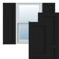 Ekena Millwork 18 W 78 H True Fit PVC Két egyenlő sík panel, fekete