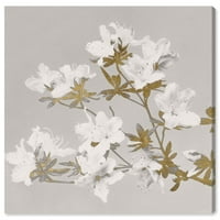 Wynwood Studio virág- és botanikus vászon Art Print 'Reach' Florals - Fehér, Arany