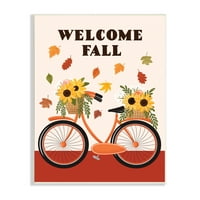 A Stupell Indperries Welcome Fall mondván narancssárga betakarítás Bicycle Bose Basket, 15, Jo Taylor tervezése