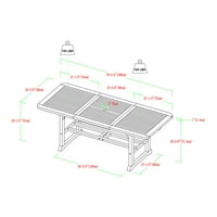 Kastély park hagyományos kültéri 6 darabos étkezőszekrény, szürke mosás