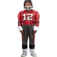 B Brady NFL fiúk újonc izomruhája, piros fekete fehér halloween jelmez